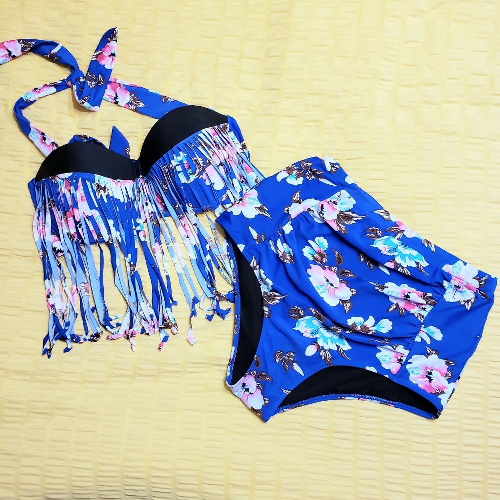 Hawaiian, Tassled Two-Piece Swimsuit